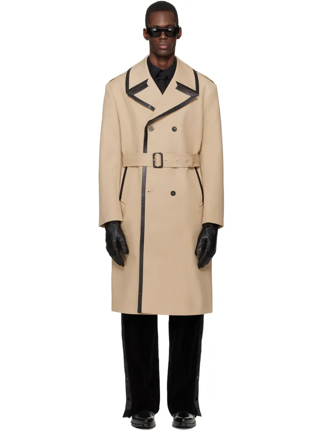 ERNEST W. BAKER ERNEST W. BAKER レザートリム トレンチコートの商品画像