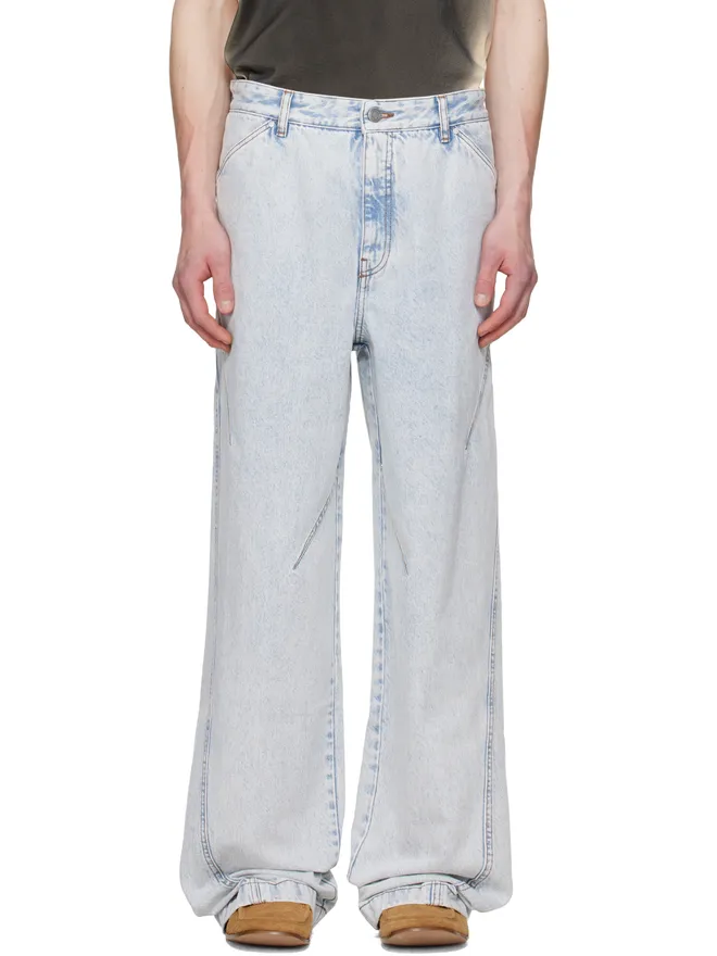 LGN Louis Gabriel Nouchi LGN Louis Gabriel Nouchi Light-Wash タック ストレートレッグ ジーンズの商品画像