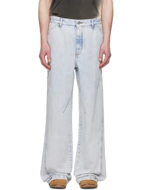 LGN Louis Gabriel Nouchi Light-Wash タック ストレートレッグ ジーンズ - サムネイル1