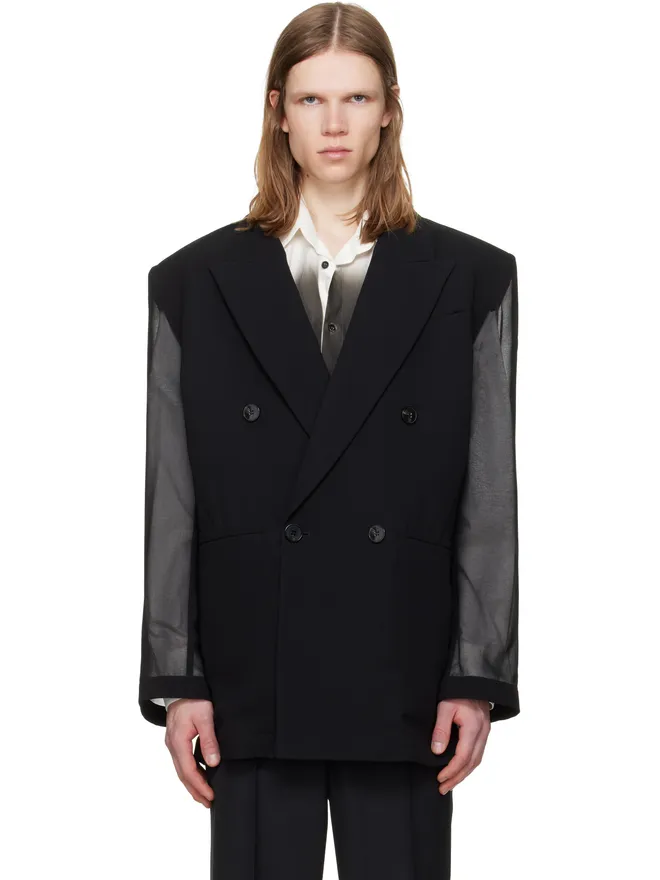 LGN Louis Gabriel Nouchi LGN Louis Gabriel Nouchi 4-Button Double-Breasted Sheer テーラードジャケットの商品画像