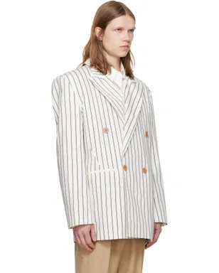 LGN Louis Gabriel Nouchi Straight Double-Breasted Striped テーラードジャケット - サムネイル2