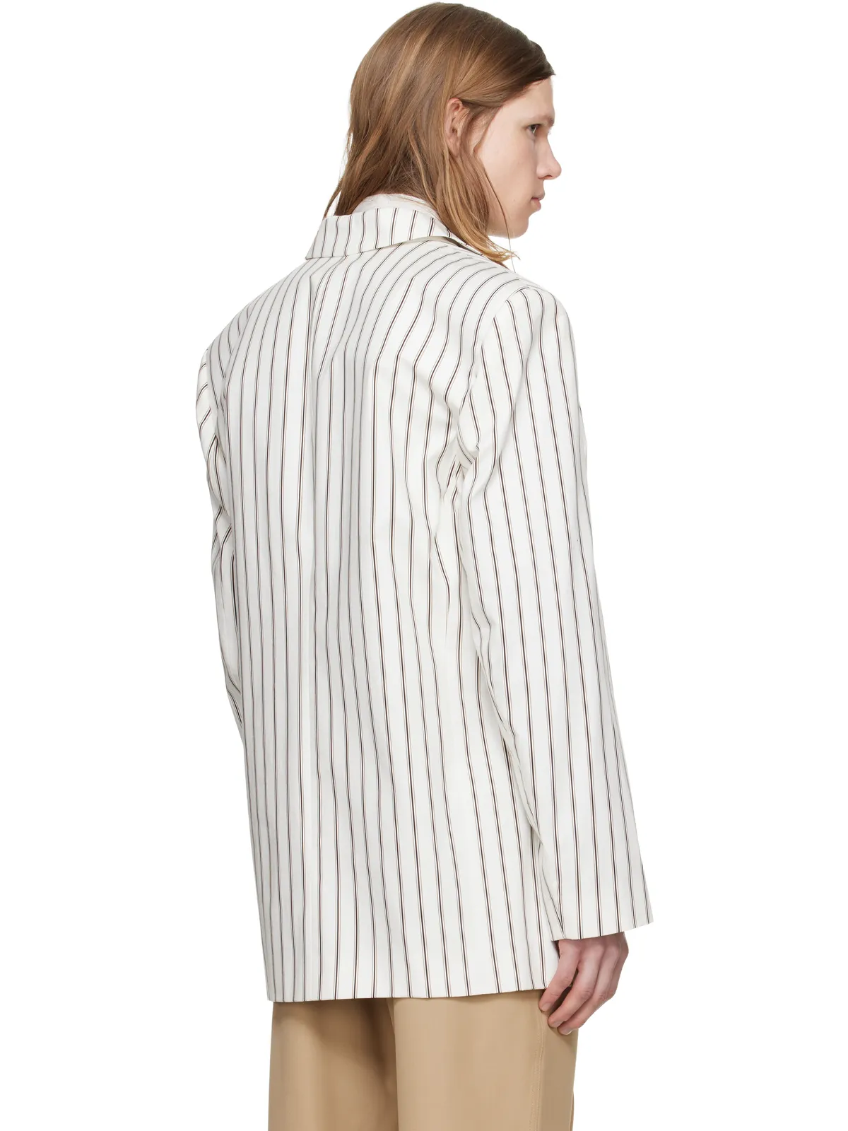 LGN Louis Gabriel Nouchi Straight Double-Breasted Striped テーラードジャケット - 画像3