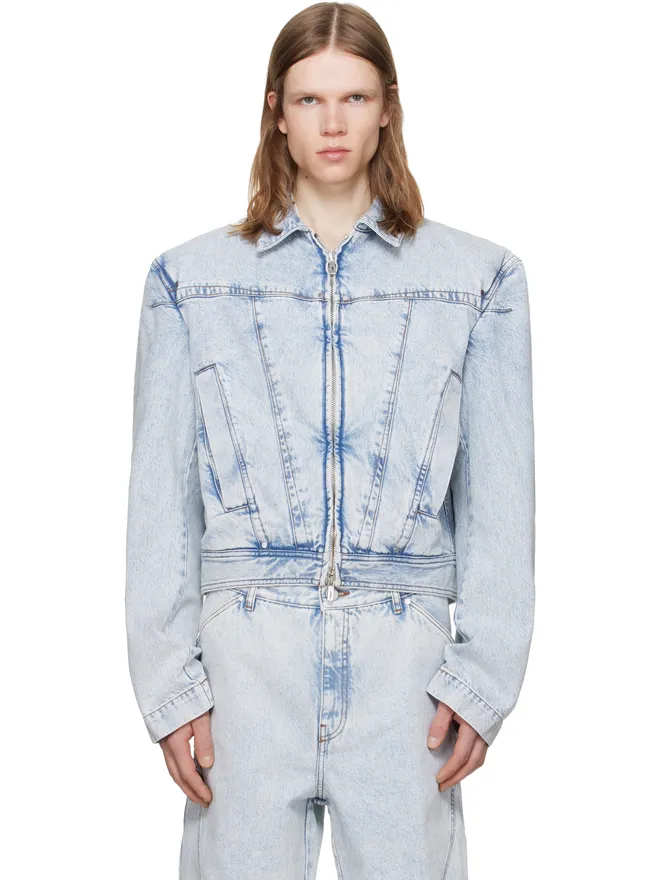LGN Louis Gabriel Nouchi LGN Louis Gabriel Nouchi Wide-Shoulder Zipped デニムジャケットの商品画像