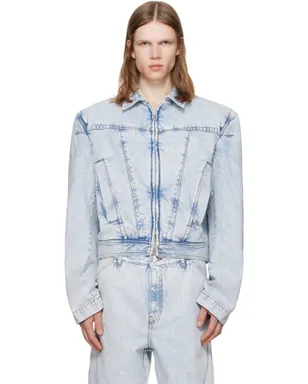 LGN Louis Gabriel Nouchi Wide-Shoulder Zipped デニムジャケット - サムネイル1