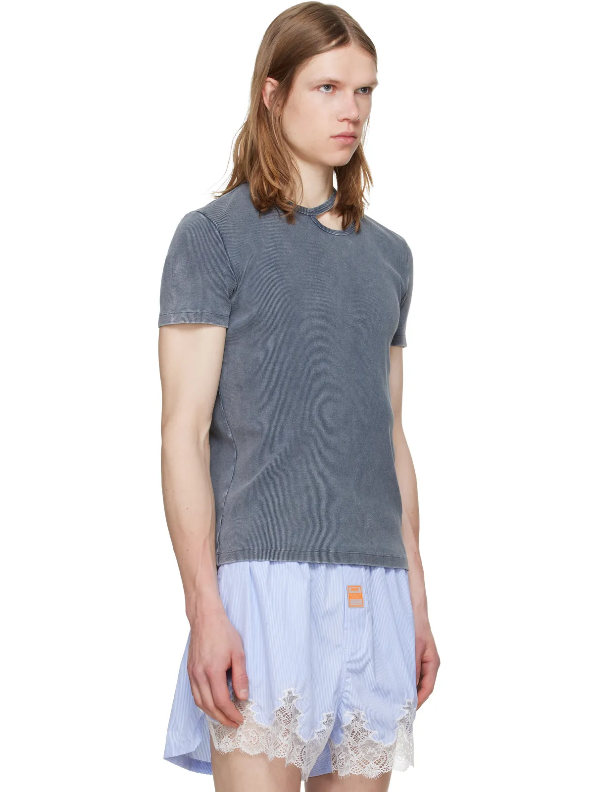 LGN Louis Gabriel Nouchi Asymmetrical Opening Tシャツ - 画像2
