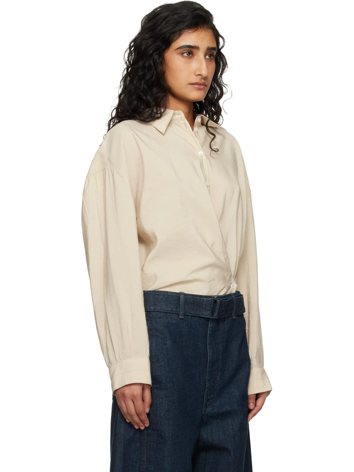 Lemaire Straight Collar ツイスト シャツ - 画像2