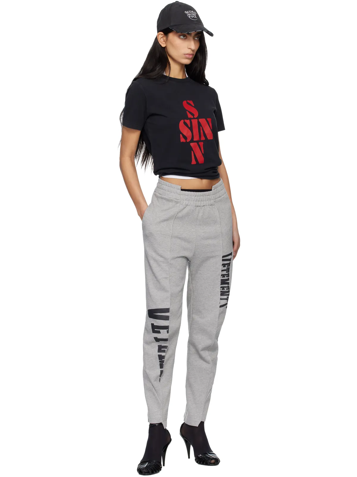 VETEMENTS Cut Up Logo スウェットパンツ - 画像4