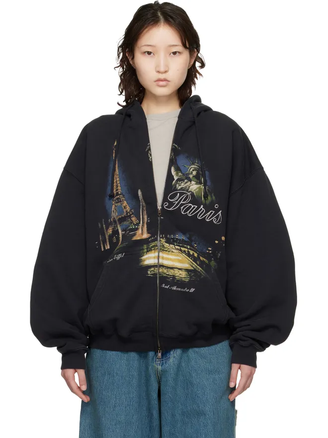 VETEMENTS VETEMENTS 'Paris' Tourist ジップアップフーディの商品画像