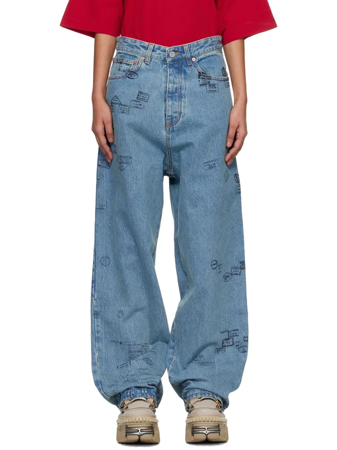 VETEMENTS VETEMENTS Passport Stamps ジーンズの商品画像
