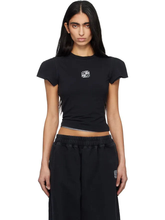 VETEMENTS VETEMENTS Biker Cross Logo Front Sleeve Tシャツの商品画像
