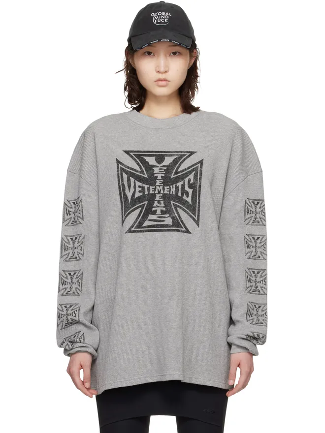 VETEMENTS VETEMENTS Biker Cross Waffle 長袖Tシャツの商品画像