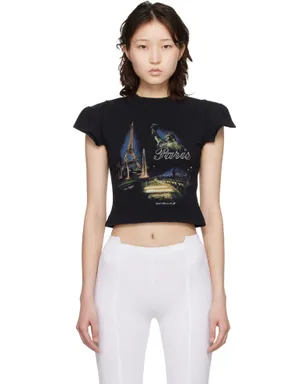 VETEMENTS 'Paris' Tourist Front Sleeve ベビーTシャツ - サムネイル1