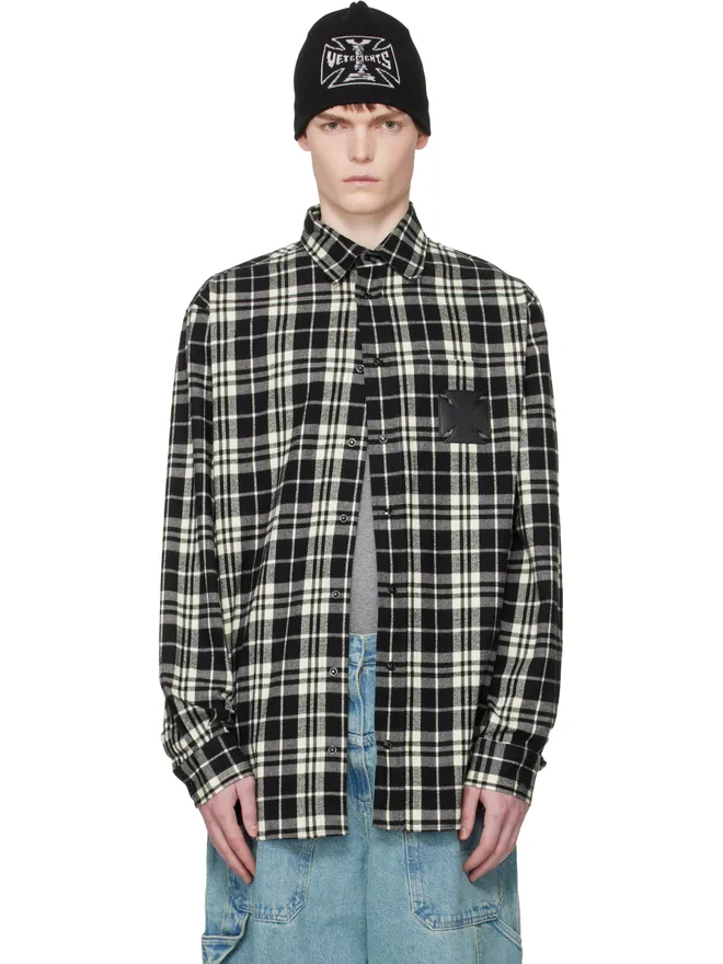 VETEMENTS VETEMENTS Leather Cross フランネルシャツの商品画像