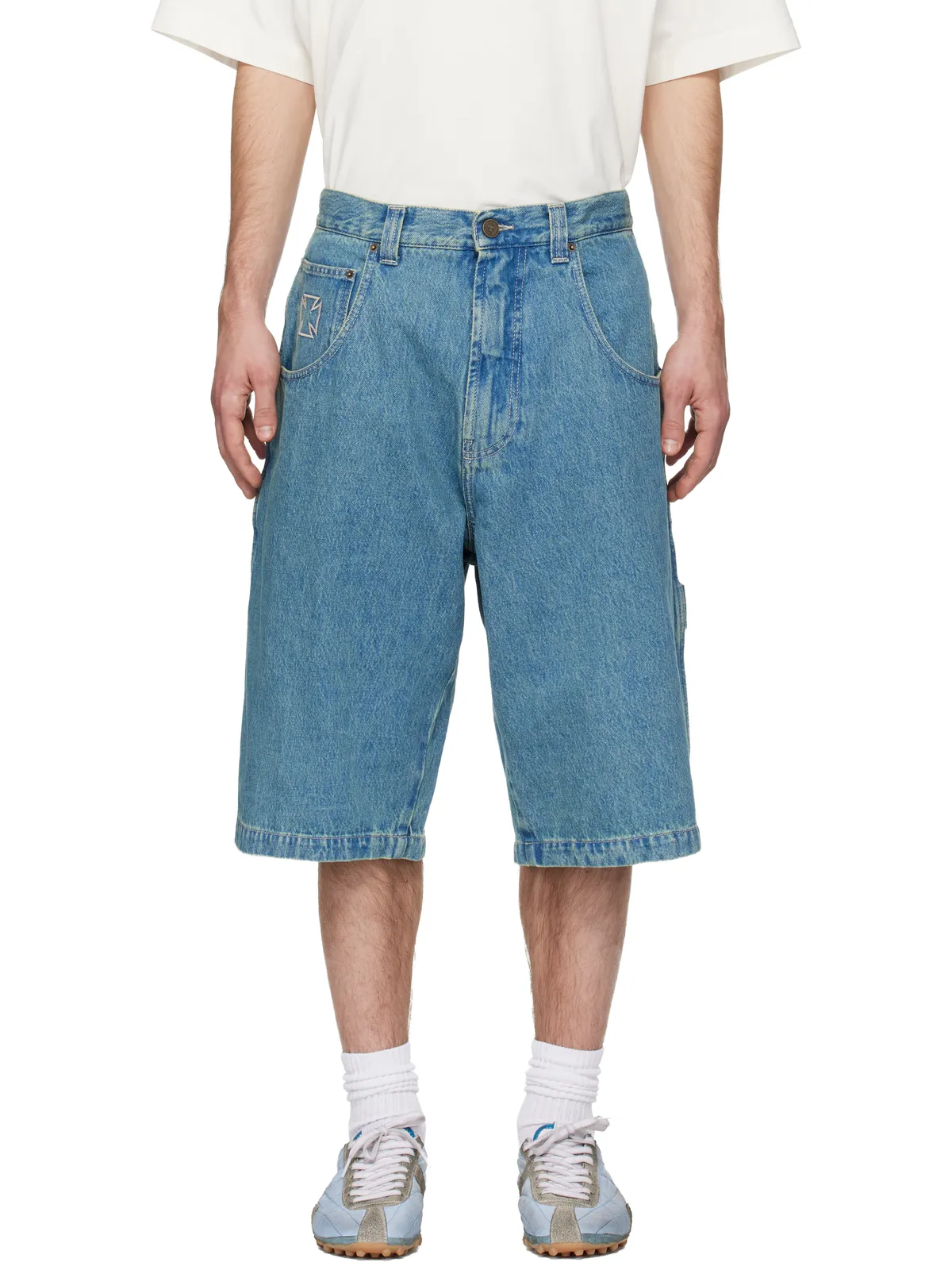VETEMENTS Biker Cross Hip-Hop デニムショートパンツ - 画像1