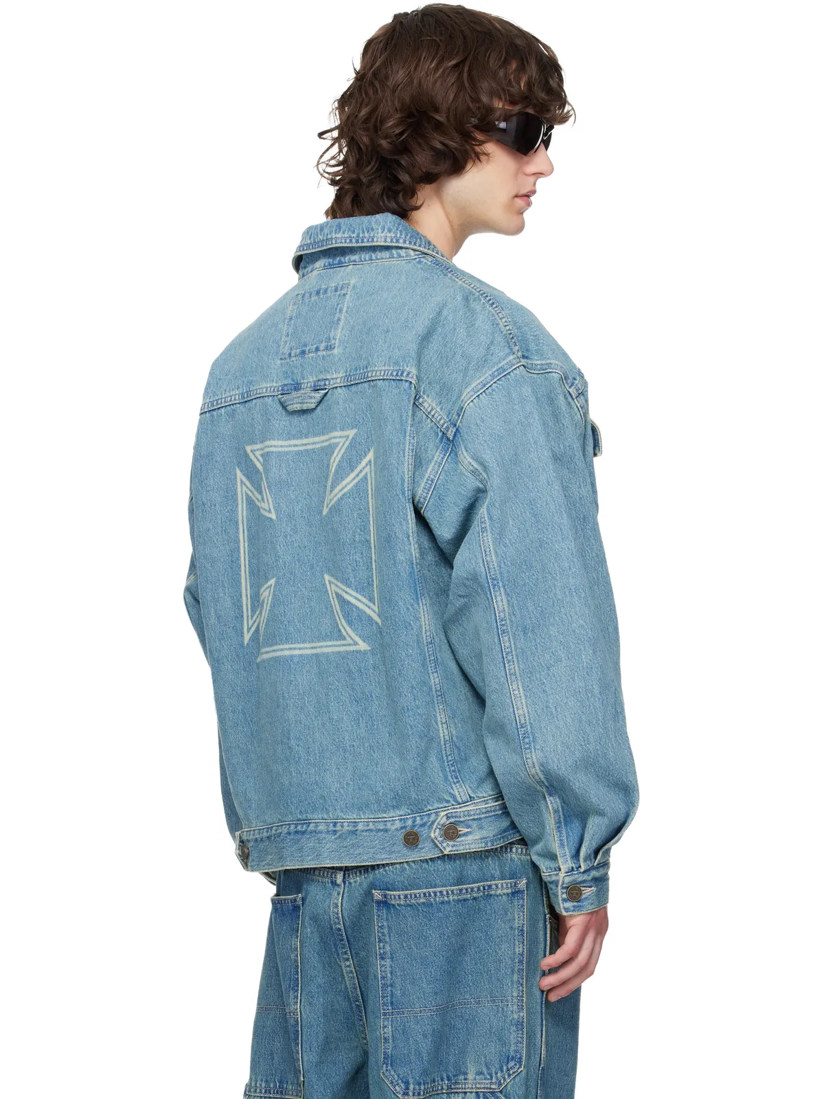 VETEMENTS Biker Crosses デニムジャケット - 画像3