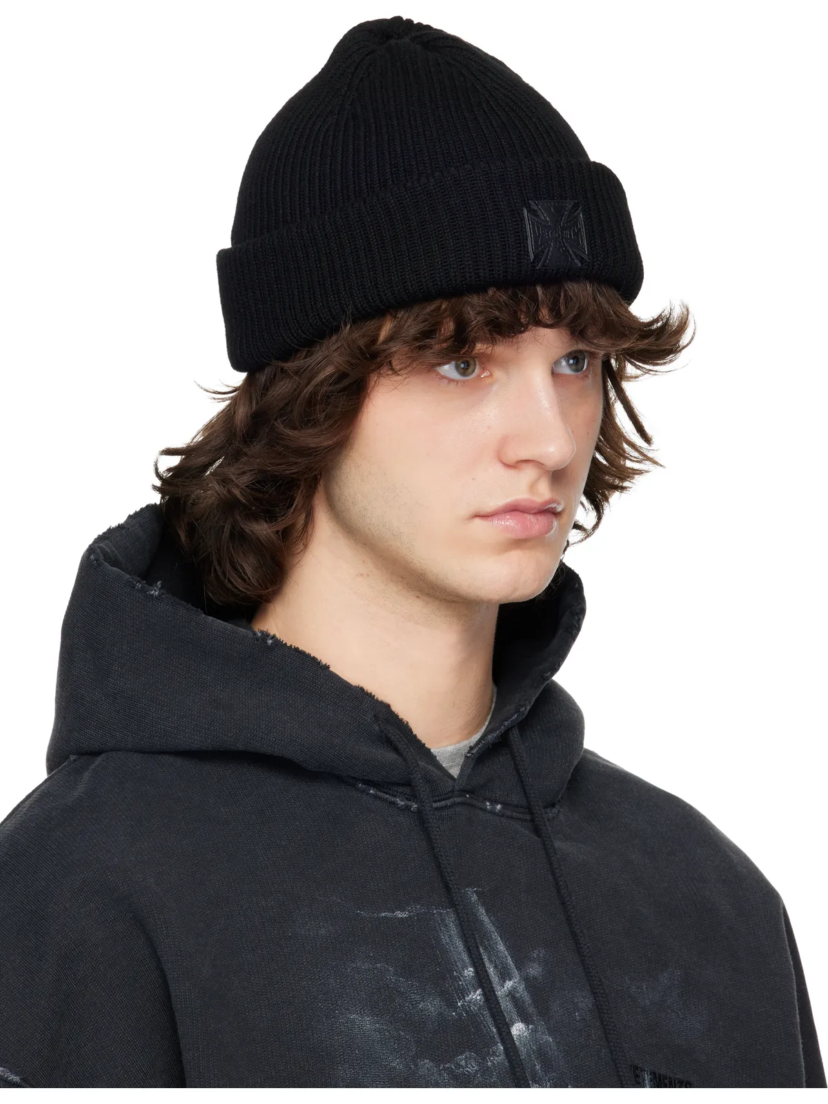 VETEMENTS Leather Biker Cross Label ビーニー - 画像2