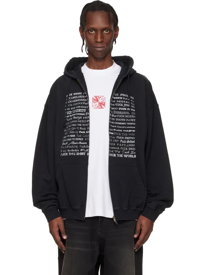 VETEMENTS VETEMENTS 'Fuck Everything' ジップアップフーディの商品画像