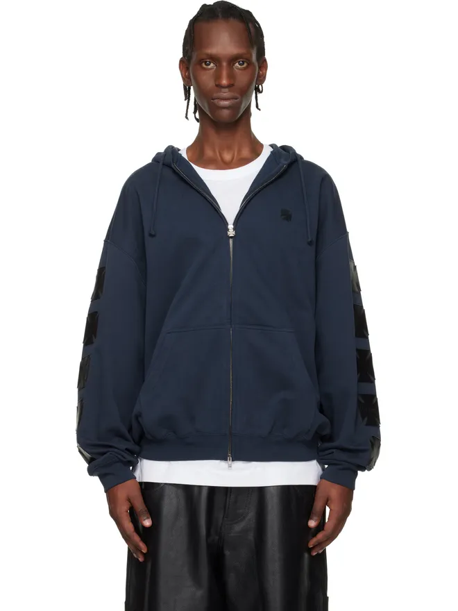 VETEMENTS VETEMENTS Leather Biker Crosses ジップアップフーディの商品画像
