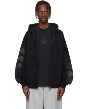 VETEMENTS Leather Biker Cross ジップアップフーディ - サムネイル1