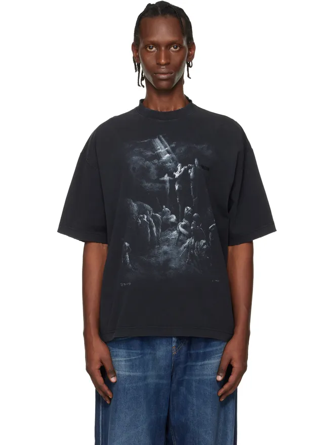 VETEMENTS VETEMENTS Jesus On A Cross ディストレス Tシャツの商品画像