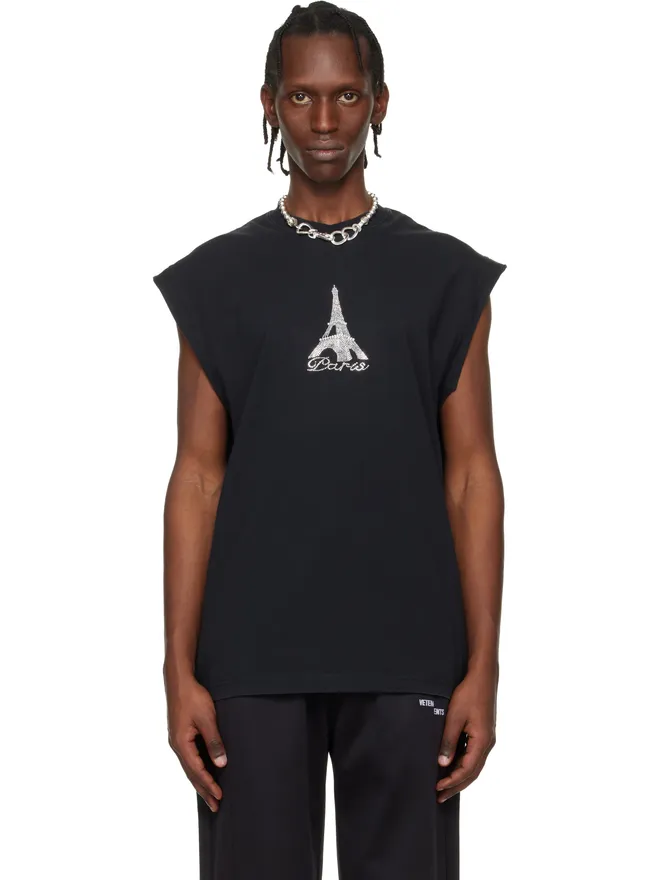 VETEMENTS VETEMENTS Crystal 'Paris' ノースリーブ トップスの商品画像