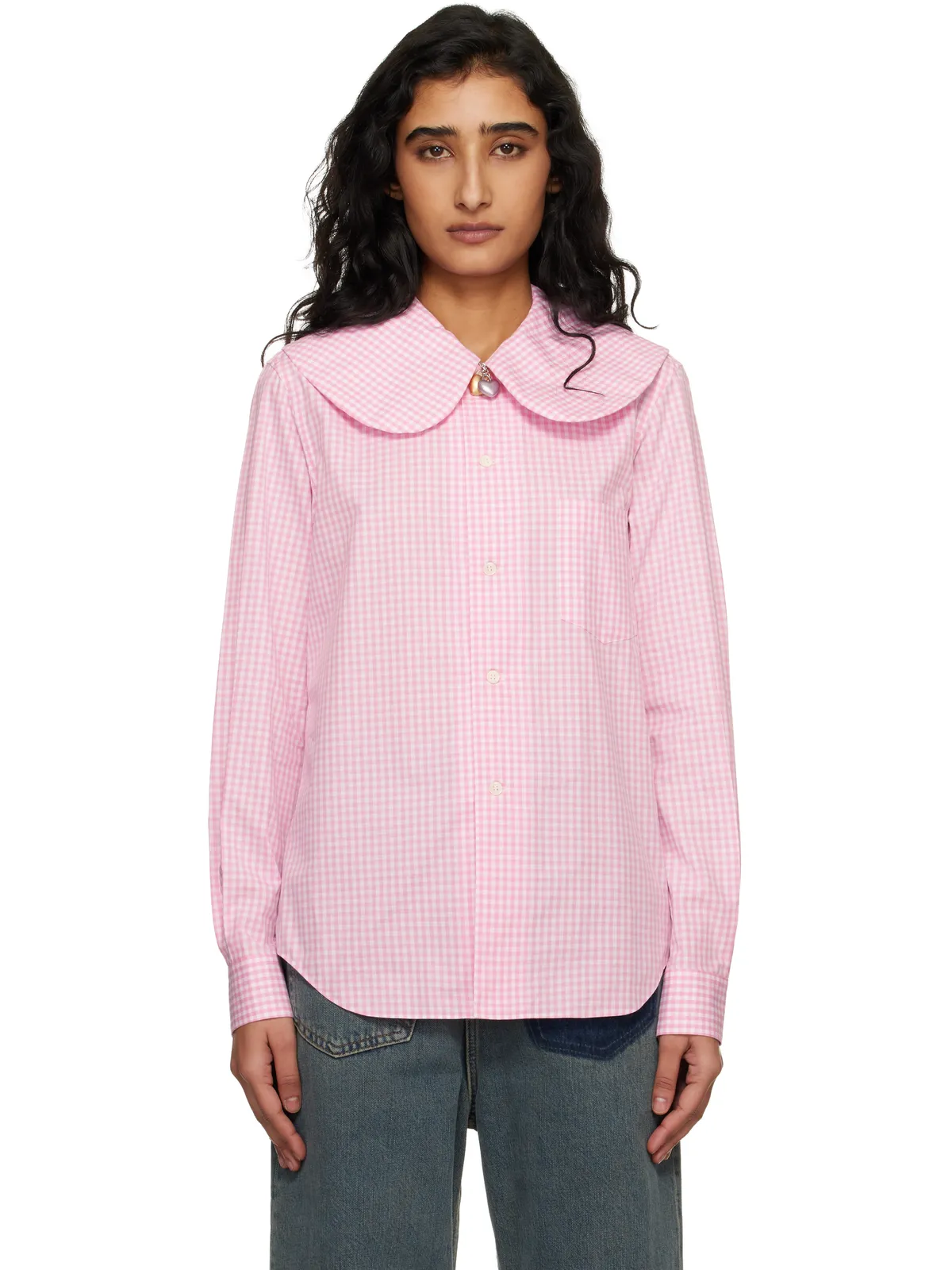 Comme des Garçons Girl コットン ポプリン ギンガムチェック シャツ - 画像1
