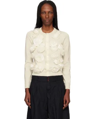 Comme des Garçons Comme des Garçons Lambswool Jersey X Flower Embroidery カーディガン - サムネイル1