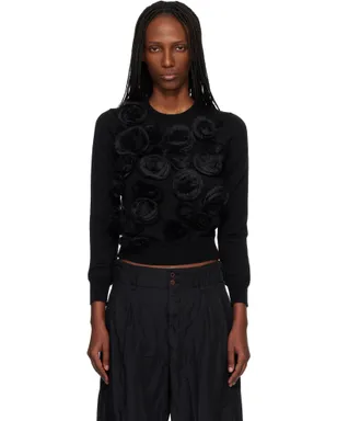 Comme des Garçons Comme des Garçons Lambswool Jersey X Flower Embroidery クルーネックセーター - サムネイル1
