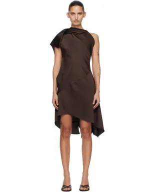 AARON ESH Crepe Satin Cape Sleeve ミディアムドレス - サムネイル1