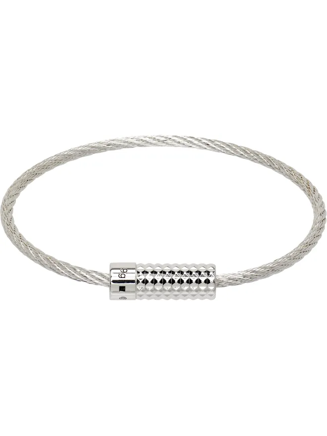 Le Gramme Le Gramme Pyramid Guilloche 'le 9g' ケーブルブレスレットの商品画像