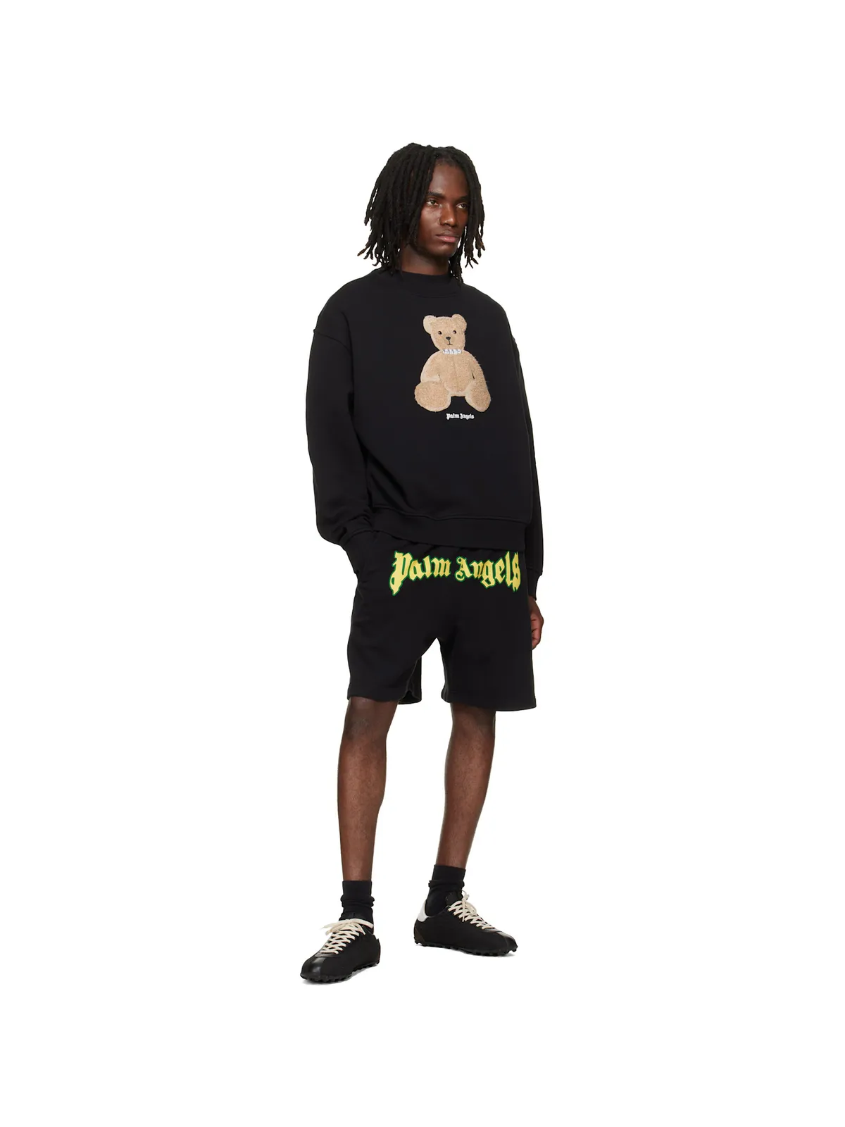 Palm Angels Outline Logo スウェットショートパンツ - 画像4