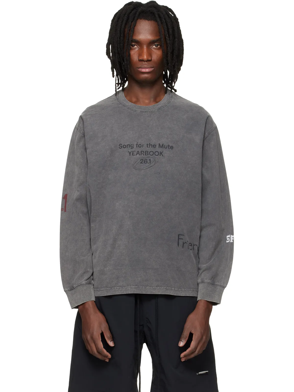 Song for the Mute 'Scribble' Oversized クルーネック プルオーバー Tシャツ - 画像1