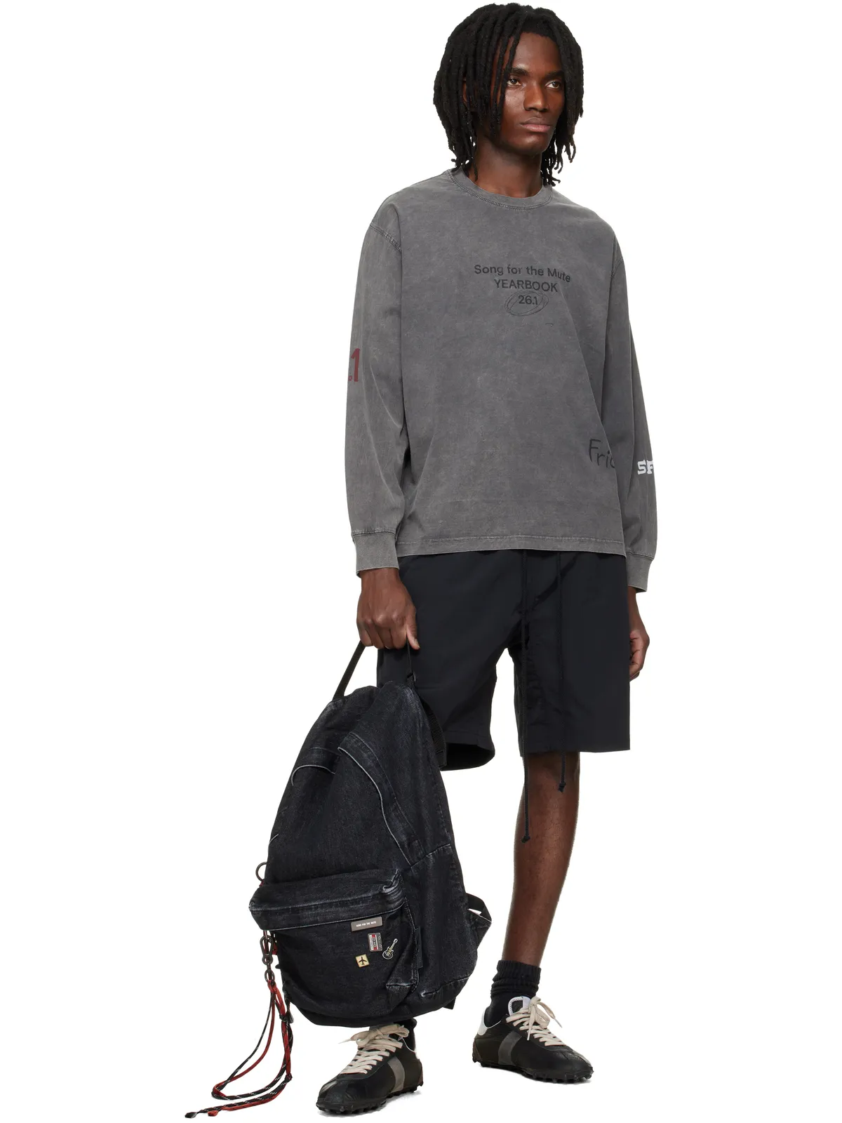 Song for the Mute 'Scribble' Oversized クルーネック プルオーバー Tシャツ - 画像4
