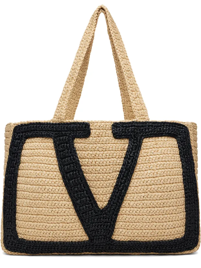 Valentino Garavani Valentino Garavani ラージ Viva Superstar Shopping ラフィア トートバッグの商品画像