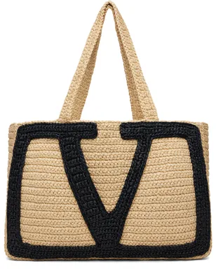 Valentino Garavani ラージ Viva Superstar Shopping ラフィア トートバッグ - サムネイル1