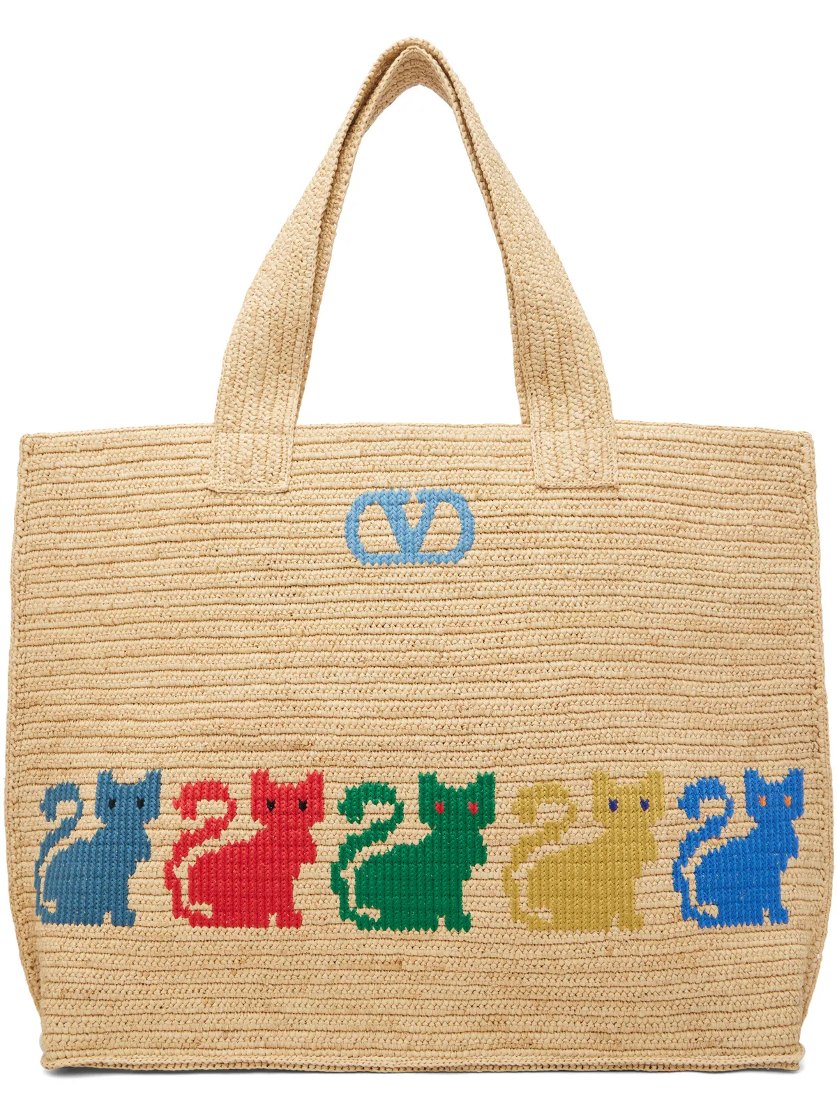 Valentino Garavani ラージ Raffiachat Shopping ラフィア トートバッグ - 画像1