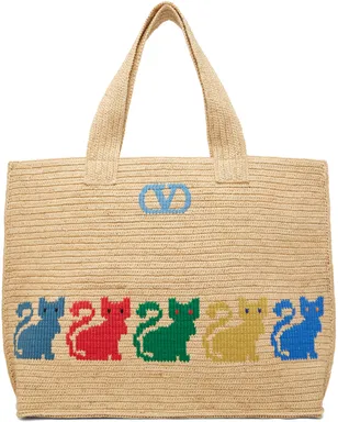 Valentino Garavani ラージ Raffiachat Shopping ラフィア トートバッグ - サムネイル1