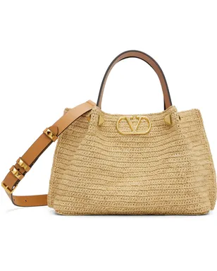 Valentino Garavani スモール Shopping ラフィア バッグ - サムネイル1