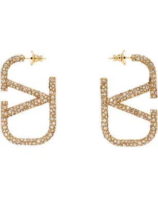 Valentino Garavani Swarovski Crystals & Metal VLogo Signature ピアス - サムネイル1