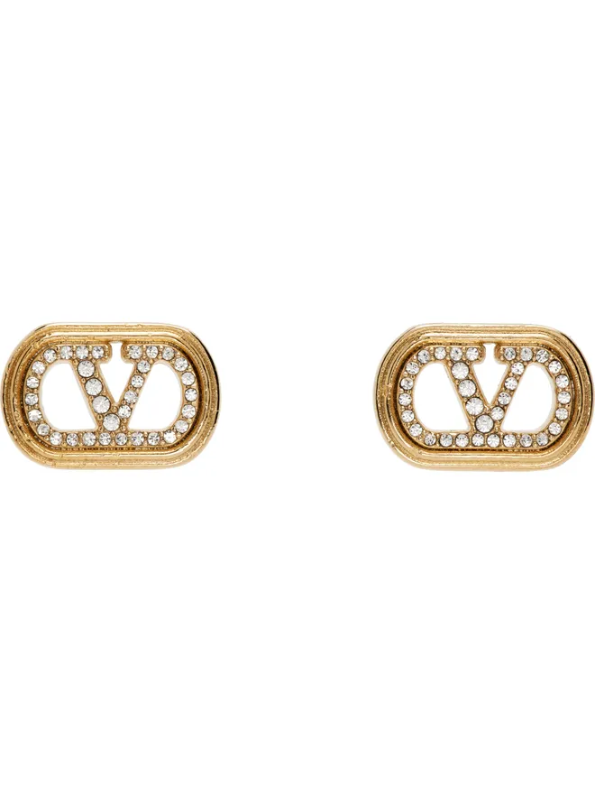 Valentino Garavani Valentino Garavani Swarovski Crystals & Metal Ovalette ピアスの商品画像