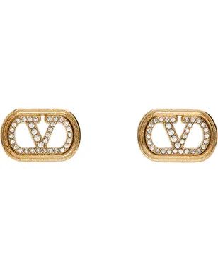 Valentino Garavani Swarovski Crystals & Metal Ovalette ピアス - サムネイル1