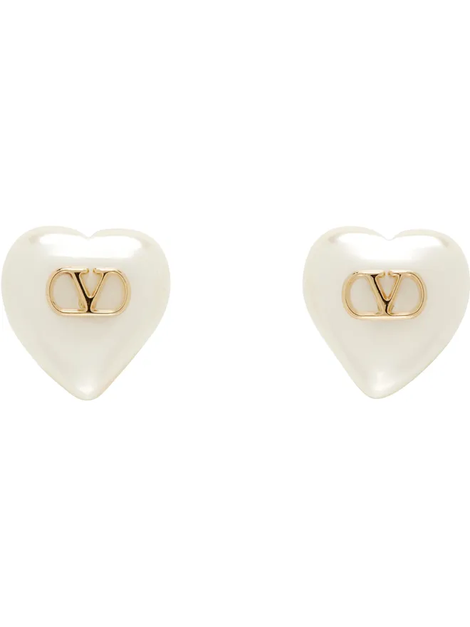 Valentino Garavani Valentino Garavani VLogo シグネチャ メタル＆フェイクパール ピアスの商品画像
