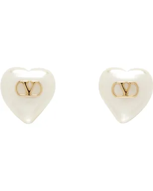 Valentino Garavani VLogo シグネチャ メタル＆フェイクパール ピアス - サムネイル1