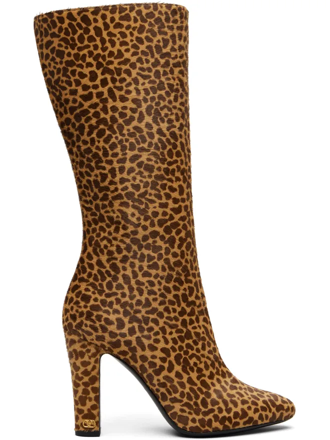 Valentino Garavani Valentino Garavani Pony-Effect Calfskin Hotty ブーツの商品画像