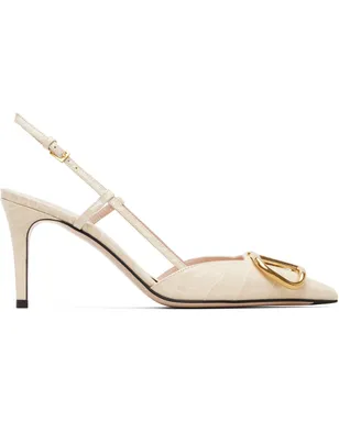 Valentino Garavani オフホワイト VLogo Signature スリングバックヒール - サムネイル1