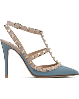 Valentino Garavani ブルー＆ピンク Rockstud アンクルストラップ ヒール - サムネイル1
