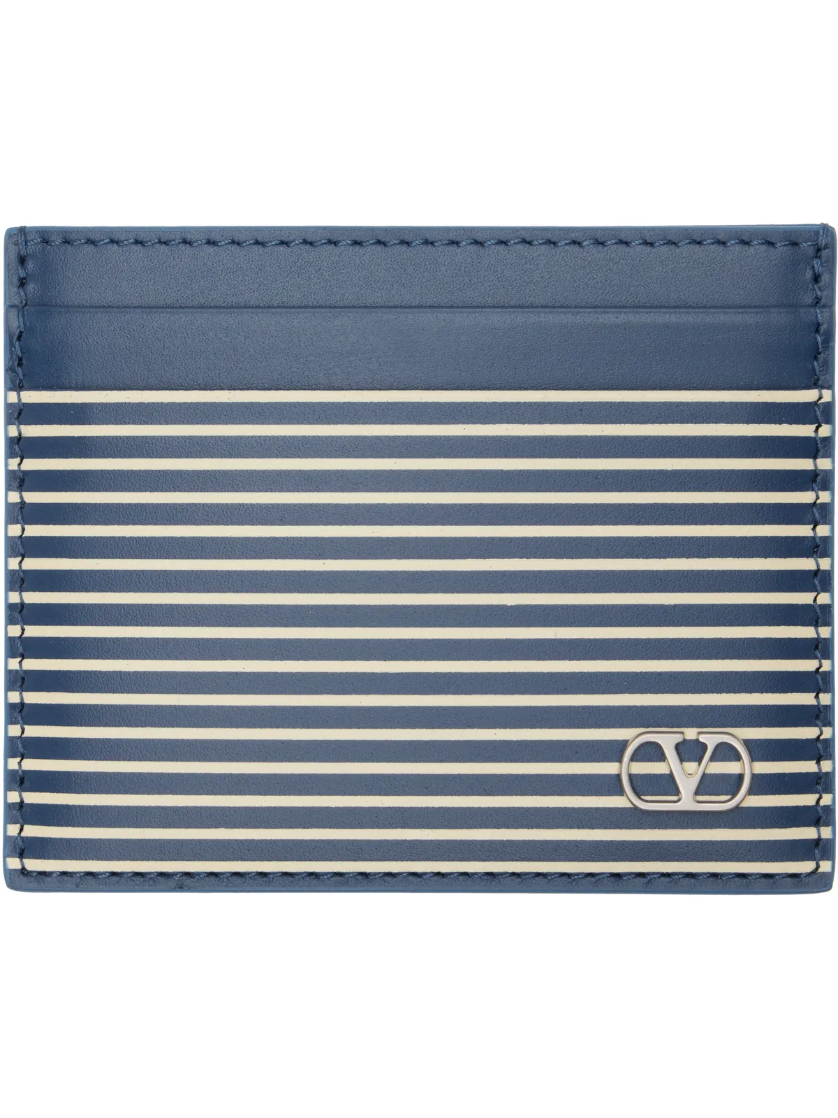 Valentino Garavani VLogo Signature Striped Print カードケース - 画像1