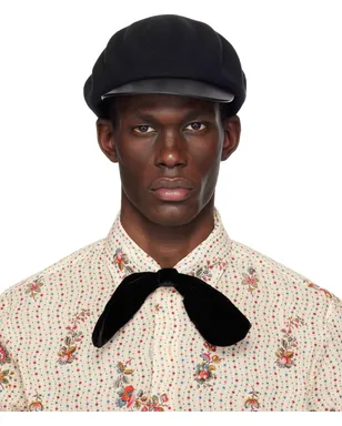 Valentino Garavani VLogo Signature レザー バイザー ウール キャップ - サムネイル1