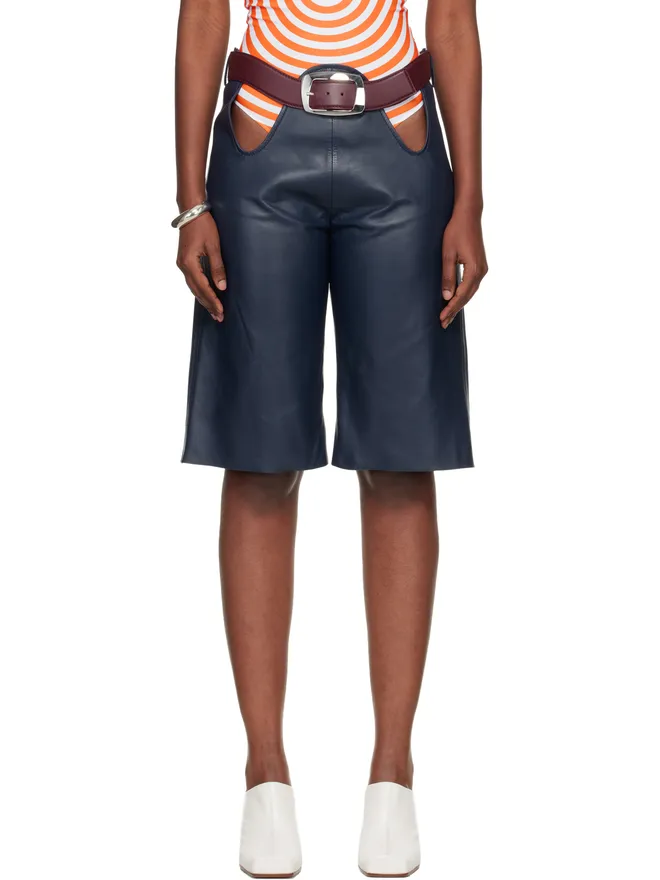 Jean Paul Gaultier Jean Paul Gaultier 'The Cut-Out Bermuda' レザーショートパンツの商品画像
