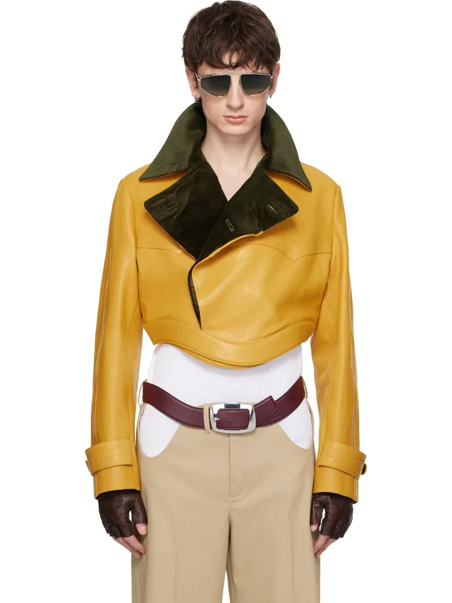 Jean Paul Gaultier Jean Paul Gaultier Curved Waistband レザージャケットの商品画像